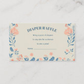 Editierbares Floral Diaper Raffle Begleitkarte (Vorderseite)