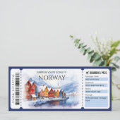 Editierbares Flugzeug Boarding Pass Ticket Einladung (Stehend Vorderseite)