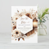 Editierbares Foto Rustikale Hochzeit Save The Date (Stehend Vorderseite)