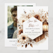 Editierbares Foto Rustikale Hochzeit Save The Date (Vorne/Hinten)