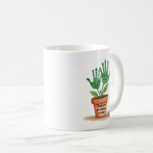 Editierbares Geschenk für Lehrer mit handgeschrieb Kaffeetasse (VorderseiteRechts)