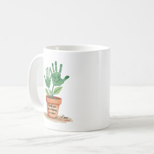 Editierbares Geschenk für Lehrer mit handgeschrieb Kaffeetasse (Vorderseite Links)