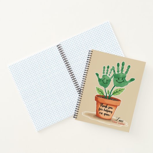 Editierbares Geschenk für Lehrer mit handgeschrieb Notizblock (Innenseite)