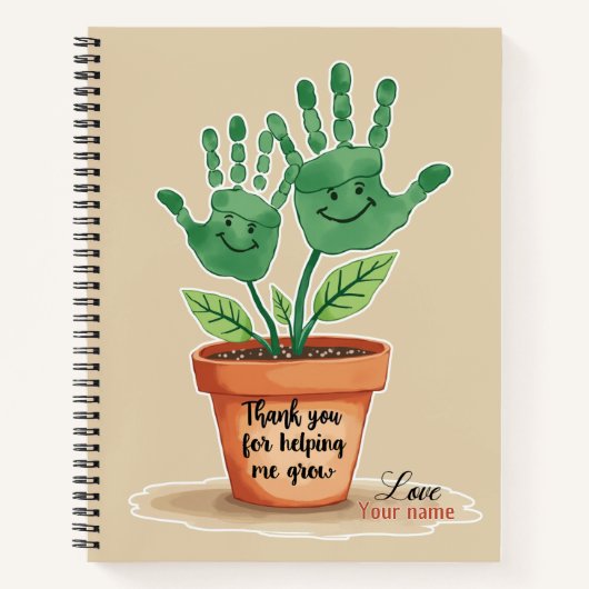 Editierbares Geschenk für Lehrer mit handgeschrieb Notizblock (Vorderseite)