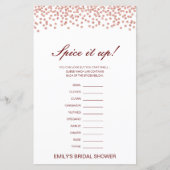 Editierbares Gewürz ist nach oben, Name des Gewürz (Vorderseite)