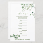 Editierbares Gewürz ist nach oben, Name des Gewürz (Vorne/Hinten)