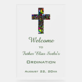 Editierbares Glass Cross Religious Event Acrylschild (Vorderseite)