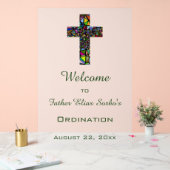 Editierbares Glass Cross Religious Event Acrylschild (Hochzeit)