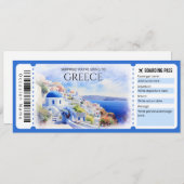 Editierbares Griechenland Boarding Pass Flugzeug T Einladung (Vorne/Hinten)