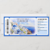 Editierbares Griechenland Boarding Pass Flugzeug T Einladung (Vorderseite)