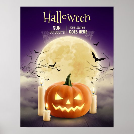 Editierbares Halloween-Spuk Party, Halloween Poster (Vorne)