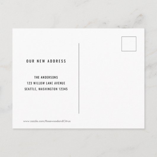 Editierbares Hintergrundfarbhaus, das wir verschob Postkarte (Rückseite)