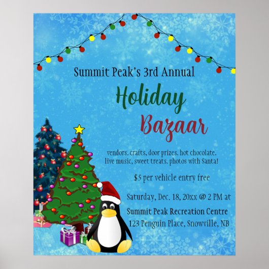 Editierbares Holiday Bazaar Poster (Vorne)