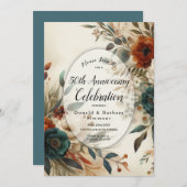 Editierbares Jahr Herbst Blume Jubiläum Partys Einladung (Vorne/Hinten)