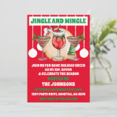 Editierbares Jingle & Mingle Christmas Cocktail Pa Einladung (Stehend Vorderseite)