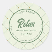 Editierbares Kreissymbol-Design in Retro Green Runder Aufkleber (Vorderseite)