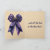 Editierbares Lila Geschenk und Bow Weihnachten Karte (Innenseite)