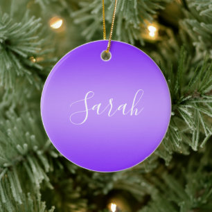 Editierbares Lila-Violett-Ombre- & Weißtext-Script Keramik Ornament