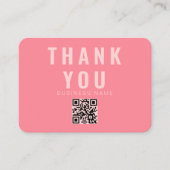 Editierbares Logo Retro Pink Niedlich Dankeschön-P Begleitkarte (Vorderseite)