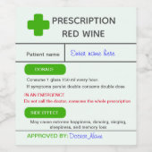 Editierbares, lustiges Rezept für Weinetiketten Weinetikett (Einzelnes Label)