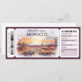 Editierbares Marokko Boarding Pass Flugzeug Ticket Einladung (Vorne/Hinten)