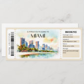 Editierbares Miami Flugzeug Boarding Pass Ticket Einladung (Vorne/Hinten)