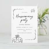 Editierbares Minimalistisches Party Einladung (Stehend Vorderseite)