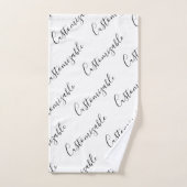 Editierbares modernes Skriptmuster | Schwarz/Weiß Badhandtuch Set (Handtuch)