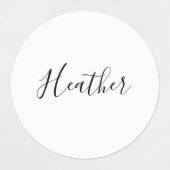 Editierbares modernes Skriptmuster | Schwarz/Weiß Etiketten (Design 2)