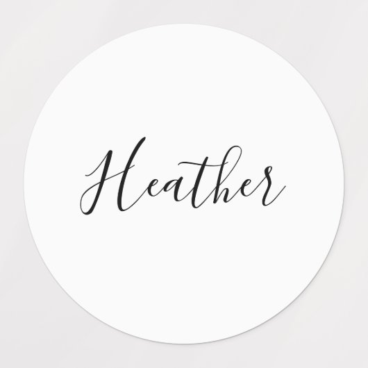 Editierbares modernes Skriptmuster | Schwarz/Weiß Etiketten (Design 2)