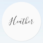 Editierbares modernes Skriptmuster | Schwarz/Weiß Etiketten