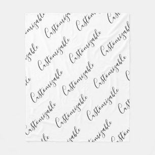 Editierbares modernes Skriptmuster   Schwarz/Weiß Fleecedecke