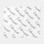 Editierbares modernes Skriptmuster | Schwarz/Weiß Fleecedecke (Vorderseite (Horizontal))