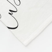 Editierbares modernes Skriptmuster | Schwarz/Weiß Fleecedecke (Ecke)