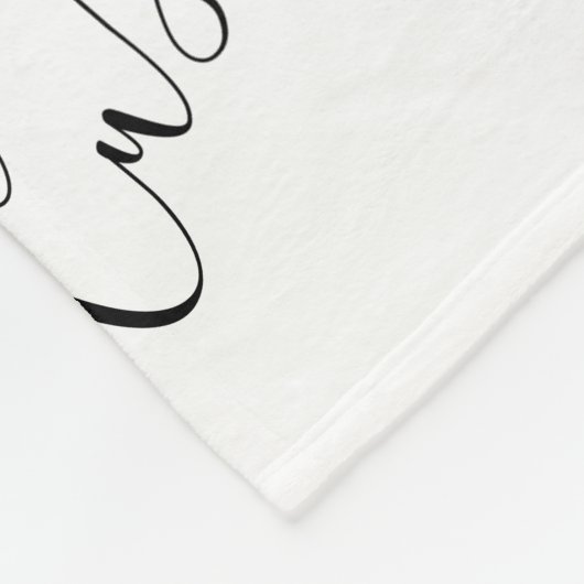 Editierbares modernes Skriptmuster | Schwarz/Weiß Fleecedecke (Ecke)