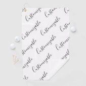 Editierbares modernes Skriptmuster | Schwarz/Weiß Golfhandtuch (Insitu)