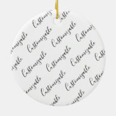 Editierbares modernes Skriptmuster | Schwarz/Weiß Keramik Ornament (Hinten)