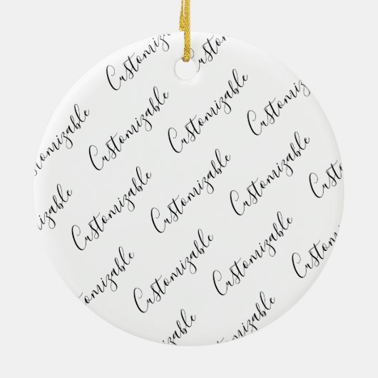 Editierbares modernes Skriptmuster | Schwarz/Weiß Keramik Ornament (Hinten)