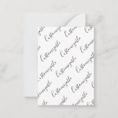 Editierbares modernes Skriptmuster | Schwarz/Weiß Mitteilungskarte (Vorderseite)