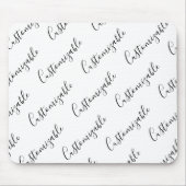 Editierbares modernes Skriptmuster | Schwarz/Weiß Mousepad (Vorne)