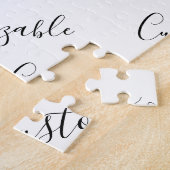 Editierbares modernes Skriptmuster | Schwarz/Weiß Puzzle (Seite)