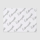 Editierbares modernes Skriptmuster | Schwarz/Weiß Seidenpapier (Vorderseite)