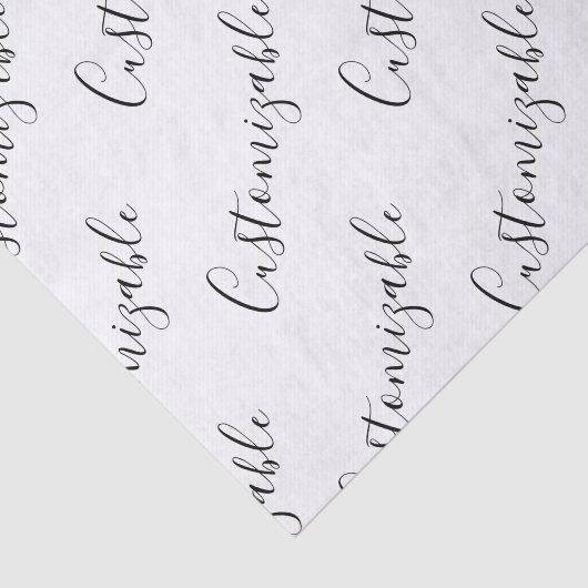 Editierbares modernes Skriptmuster | Schwarz/Weiß Seidenpapier (Ausschnitt)