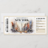 Editierbares New York Boarding Pass Flugzeug Ticke Einladung (Vorderseite)