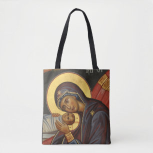Editierbares orthodoxes Icon, Theotokos und Christ Tasche
