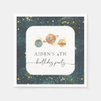 Editierbares Outerspace Party Napkins
