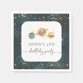 Editierbares Outerspace Party Napkins Serviette