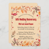 Editierbares Party für Herbstblätter und Berries Einladung (Vorne/Hinten)