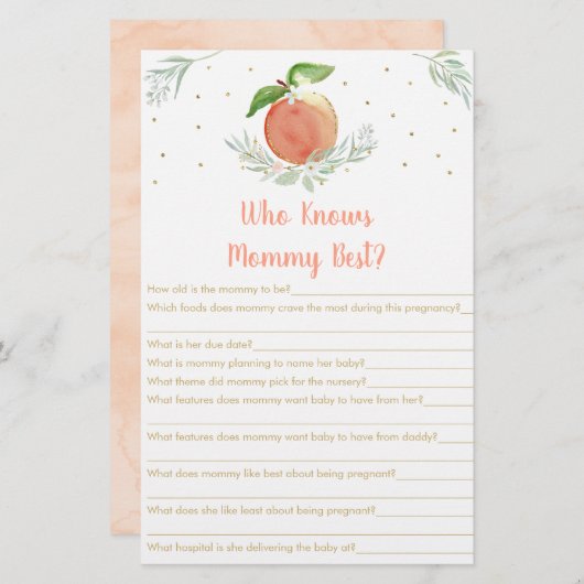 Editierbares Peach Gold, das Mommy Best Game kennt (Vorne/Hinten)