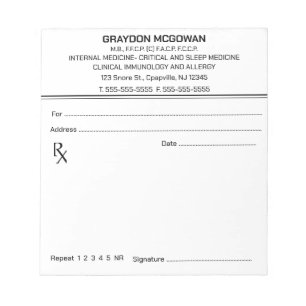 Editierbares Prescriptor Notizblock